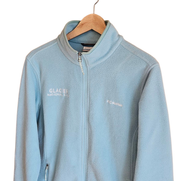 Columbia Glacier National Park Fleece Jacket Full Zip Light Blue Women's XLarge - Picture 2 of 7